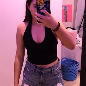 black halter tank